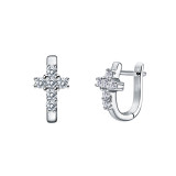 Lafonn Dainty Cross Huggie Earrings - E0418CLP00 photo