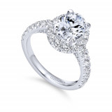 Gabriel & Co. 14k White Gold Contemporary Halo Engagement Ring - ER12647O4W44JJ photo 3