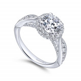 Gabriel & Co. 14k White Gold Entwined Halo Engagement Ring - ER12606R4W44JJ photo 3