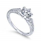 Gabriel & Co. 14k White Gold Victorian Straight Engagement Ring - ER11839R4W44JJ photo 3