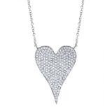 Shy Creation 14k White Gold Diamond Heart Necklace - SC55002481 photo
