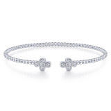 Gabriel & Co. 14k White Gold Bujukan Diamond Bangle Bracelet - BG4124-65W45JJ photo