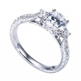 Gabriel & Co. 14k White Gold Contemporary 3 Stone Engagement Ring - ER7288W44JJ photo 3