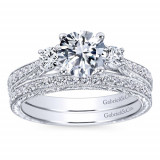 Gabriel & Co. 14k White Gold Contemporary 3 Stone Engagement Ring - ER7288W44JJ photo 4