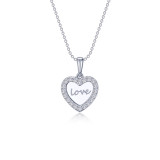Lafonn Platinum Heart Necklace - P0274CLP20 photo