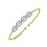Gabriel & Co. 14k Yellow Gold Bujukan Diamond Bangle Bracelet - BG4229-65Y45JJ photo 2