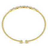 Gabriel & Co. 14k Yellow Gold Bujukan Diamond Bangle Bracelet - BG4229-65Y45JJ photo 3