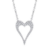 Shy Creation 14k White Gold Diamond Open Heart Necklace - SC55020646 photo