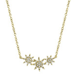 Shy Creation 14k Yellow Gold Diamond Star Necklace - SC55006110 photo