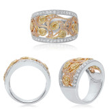 Roman & Jules Three Tone 18k Gold Diamond Ring - 1158-1 photo 2