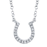 Shy Creation 14k White Gold Diamond Horseshoe Necklace - SC55002923 photo