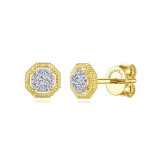 Gabriel & Co. 14k Yellow Gold Contemporary Diamond Stud Earrings - EG13568Y45JJ photo