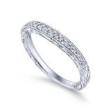 Gabriel & Co. 14k White Gold Victorian Diamond Wedding Band - WB12282R3W44JJ photo 3