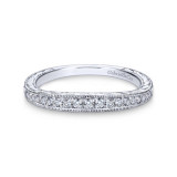 Gabriel & Co. 14k White Gold Victorian Diamond Wedding Band - WB12282R3W44JJ photo