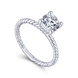 Gabriel & Co. 14k White Gold Hampton Solitaire Engagement Ring - ER13913R4W44JJ photo 3