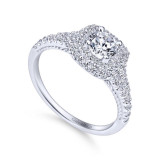 Gabriel & Co. 14k White Gold Contemporary Double Halo Engagement Ring - ER11876R0W44JJ photo 3