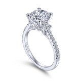 Gabriel & Co. 14k White Gold Contemporary 3 Stone Engagement Ring - ER7296R8W44JJ photo 3