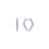 Gabriel & Co. 14k White Gold Lusso Diamond Huggie Earrings - EG13658W45JJ photo