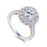 Gabriel & Co. 14k Two Tone Gold Embrace Double Halo Engagement Ring - ER13890O3T44JJ photo 3