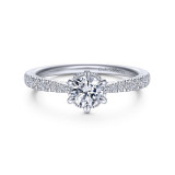 Gabriel & Co. 14k White Gold Contemporary Straight Engagement Ring - ER14658R2W44JJ photo