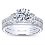 Gabriel & Co. 14k White Gold Contemporary 3 Stone Engagement Ring - ER7473W44JJ photo 4