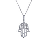 Lafonn Hamsa Pendant Necklace - 9P045CLP18 photo