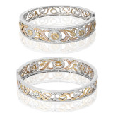 Roman & Jules Three Tone 18k Gold Diamond Bangles - KB2721WRY-18K photo 4