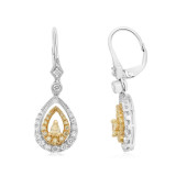 Roman & Jules Two Tone 18k Gold Drop Earrings - 1023-1 photo 2