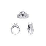 Roman & Jules 14k White Gold Halo Engagement Ring - 1114-1 photo 4