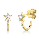 Shy Creation 14k Yellow Gold Diamond Star Earrings - SC55004609 photo