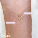 Shy Creation 14k Yellow Gold Diamond Necklace - SC55012538 photo