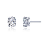 Lafonn Platinum Oval Solitaire Stud Earrings - E0544CLP00 photo