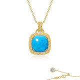 Lafonn Gold Blue Halo Necklace - P0267TQG20 photo