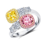 Lafonn Pink & Yellow Bypass Ring - R0349PCM05 photo