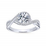 Gabriel & Co. 14k White Gold Contemporary Twisted Engagement Ring - ER7804W44JJ photo