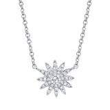 Shy Creation 14k White Gold Diamond Starburst Necklace - SC55004911 photo
