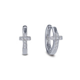 Lafonn Pave Cross Huggie Earrings - E0425CLP00 photo