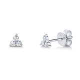 Shy Creation 14k White Gold Diamond Stud Earrings - SC55007041V2 photo