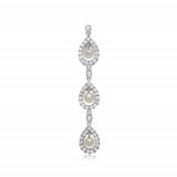 Roman & Jules 18k White Gold Triple Drop Pearl & Diamond Earrings - ke1554wprl-18k photo 3