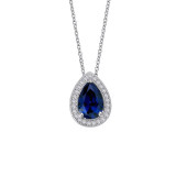 Lafonn Pear-Shaped Halo Necklace - P0055CSP18 photo