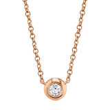 Shy Creation 14k Rose Gold Diamond Bezel Necklace - SC55003230 photo