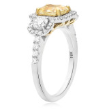 Roman & Jules Two Tone 18k Gold 3 Stone Diamond Engagement Ring - KR1106WY-18K photo 3