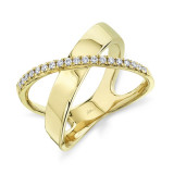 Shy Creation 14k Yellow Gold Diamond Bridge Ring - SC55011770 photo