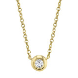 Shy Creation 14k Yellow Gold Diamond Bezel Necklace - SC55003229 photo