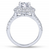 Gabriel & Co. 14k White Gold Contemporary Double Halo Engagement Ring - ER10754W44JJ photo 2