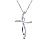 Lafonn 0.24 CTW Cross Pendant Necklace - P0168CLP18 photo