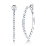 Shy Creation 14k White Gold Diamond Hoop Earrings - SC22005496 photo