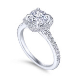 Gabriel & Co. 14k White Gold Contemporary Halo Engagement Ring - ER14412R4W44JJ photo 3