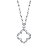 Shy Creation 14k White Gold Diamond Clover Necklace - SC55019617 photo