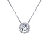 Lafonn Cushion-Cut Halo Necklace - N0100CLP18 photo